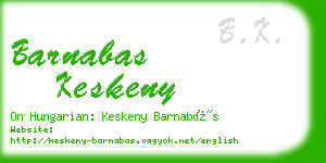 barnabas keskeny business card